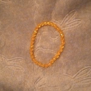 Minimalist handmade shiny and iridescent fun casual bright yellow bracelet